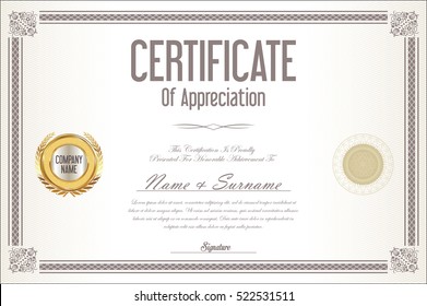 Certificate template retro design background 