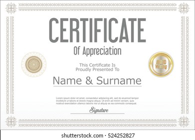 Certificate template retro design background