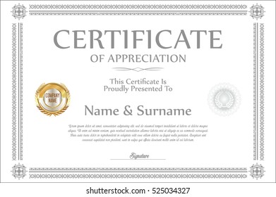 Certificate template retro design background
