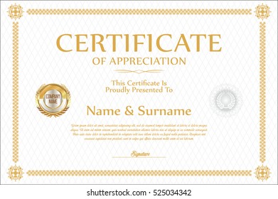 Certificate template retro design background