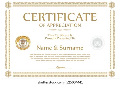 Certificate template retro design background