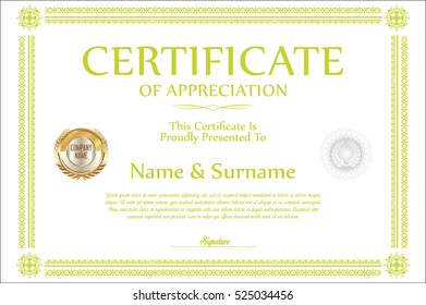 Certificate template retro design background