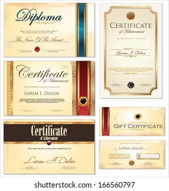 Certificate template, set