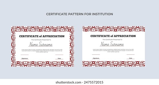 Colección de conjunto de Plantilla de certificado. Diploma de diseño moderno o patrón de estilo de certificado de regalo.