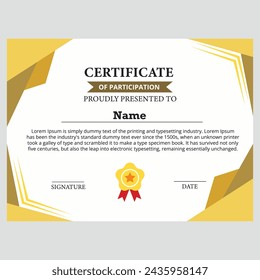 certificate template with a simple and elegant frame