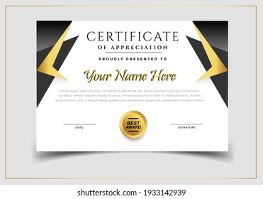 Certificate Template Simple Modern Stock Vector (Royalty Free ...