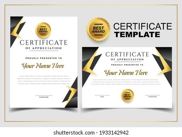 Certificate template simple and modern 