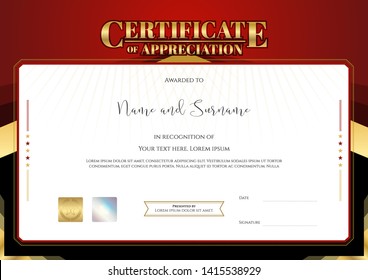Certificate template in sport theme with border frame, Diploma design