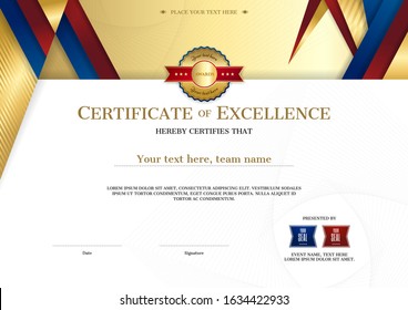 Certificate template in sport theme with border frame, Diploma design