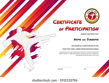 Tema deportivo de plantilla de certificado con marco de borde, diseño de diploma