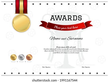 Certificate template sport theme with border frame, Diploma design