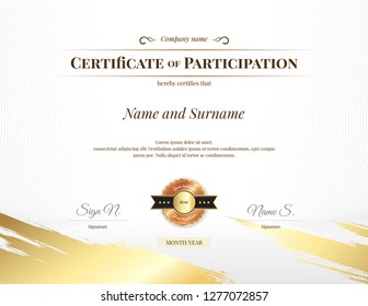 Certificate template in sport theme with watermark background, Diploma design