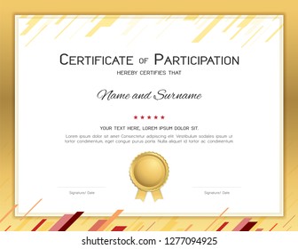 Certificate template in sport theme with watermark background, Diploma design