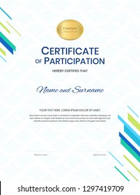 Certificate template in sport theme with watermark background, Diploma design