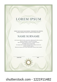 Certificate Template with Stylish guilloche design, simple, elegant and classic design.