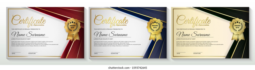 Certificate template with textured dark background, diploma, Vector illustration
