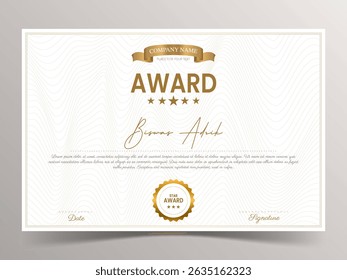 Certificate Template Training Achievement with an Elegant and luxurious award design