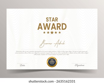 Certificado Plantilla Formación Logro con un diseño de premio elegante y lujoso