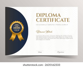 Certificate Template Training Achievement with an Elegant and luxurious award design