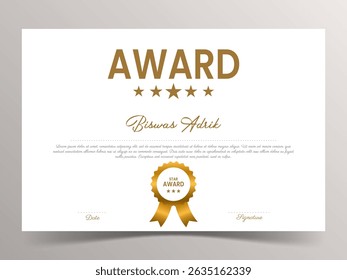 Certificate Template Training Achievement with an Elegant and luxurious award design