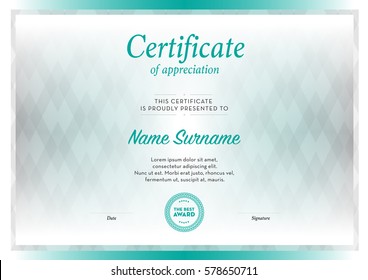 Certificate template vector