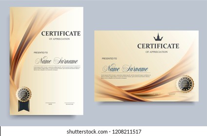 Certificate template in vector for achievement graduation completion - stock vector