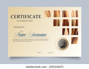 Certificate template in vector for achievement graduation completion - stock vector