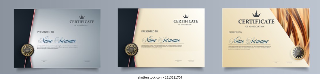 Certificate template in vector for achievement graduation completion - stock vector