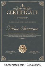 Certificate template in vector for achievement graduation completion.