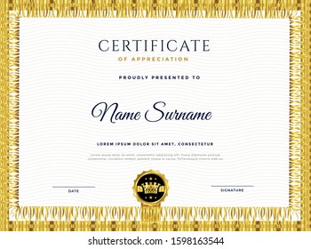 Certificate template in vector for achievement graduation completion