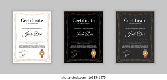 Certificate template in vector for achievement graduation completion