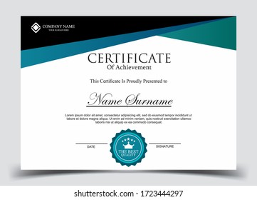 Certificate template in vector for achievement graduation completion