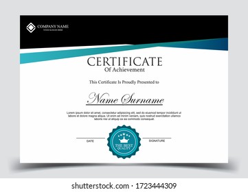 Certificate template in vector for achievement graduation completion