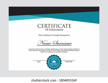Certificate template in vector for achievement graduation completion