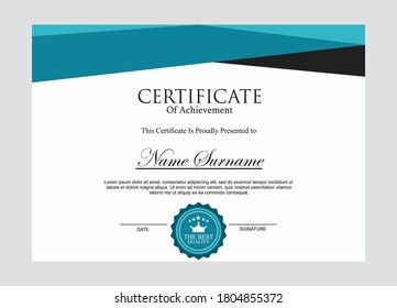 Certificate template in vector for achievement graduation completion
