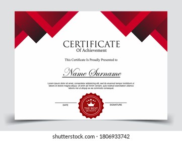 Certificate template in vector for achievement graduation completion