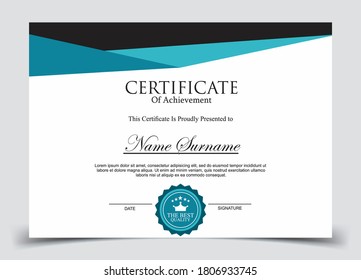 Certificate template in vector for achievement graduation completion