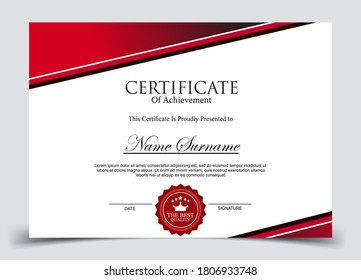 Certificate template in vector for achievement graduation completion