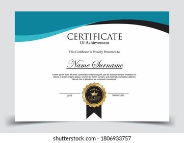 Certificate template in vector for achievement graduation completion