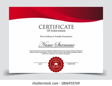 Certificate template in vector for achievement graduation completion