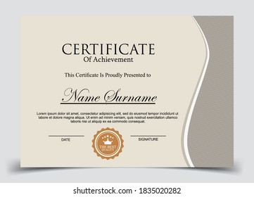 Certificate template in vector for achievement graduation completion