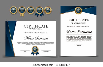 Certificate template in vector for achievement graduation completion