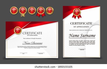 Certificate template in vector for achievement graduation completion