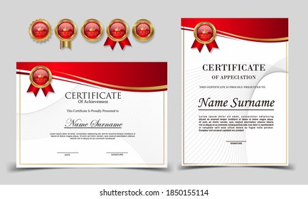 Plantilla de certificado en vector para la finalización de la graduación de los logros