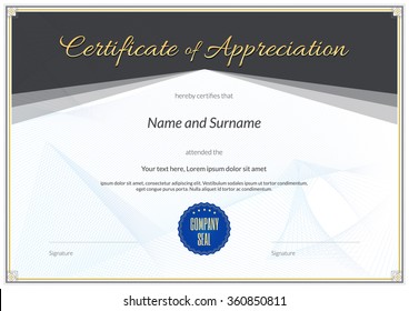 Certificate template in vector for achievement graduation completion