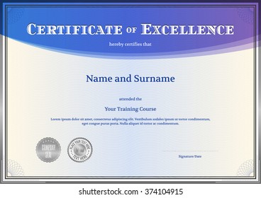 Certificate template in vector for achievement graduation completion