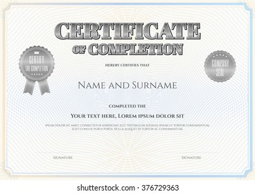 Certificate template in vector for achievement graduation completion