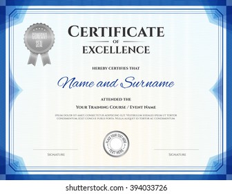 Certificate template in vector for achievement graduation completion