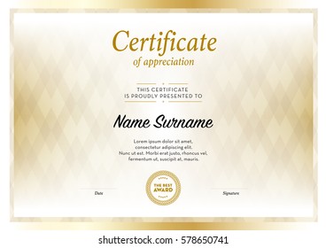 Certificate template vector, Diploma border