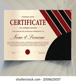 Plantilla de certificado en vectores, color oro y azul, plantilla de borde de certificado con un patrón de línea de lujo y moderno
